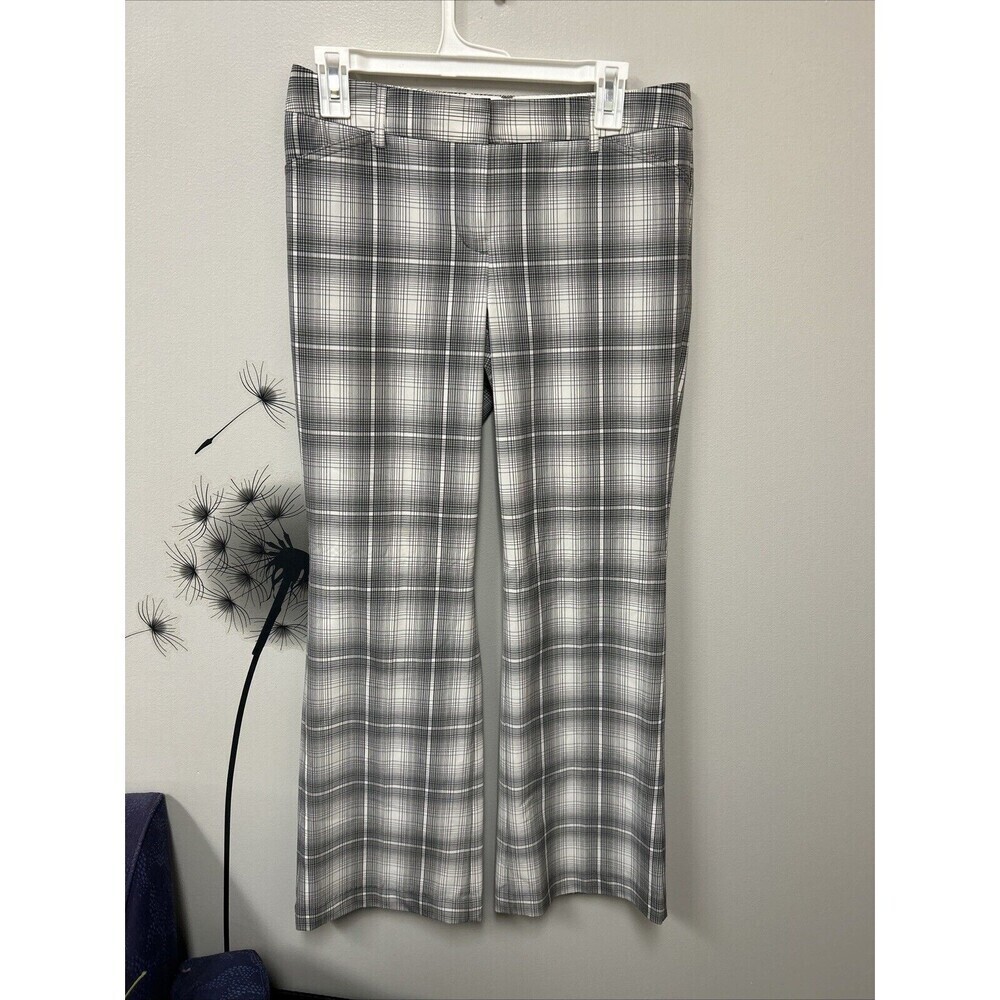 Express Women’s Y2K Editor Career clueless Black Plaid Flare pants office siren